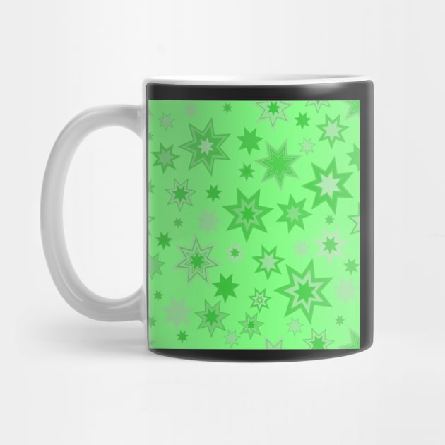 Green Stars on Green Repeat 5748 by ArtticArlo